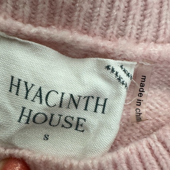 Tuckernuck HYACINTH HOUSE Pink Floral Embroidered Lilah Sweater Size Small - Picture 12 of 14